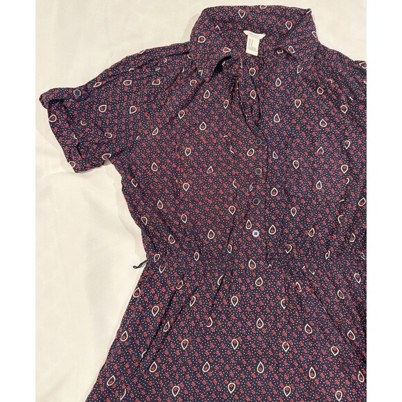 Vintage Y2K Forever 21 babydoll Shirt Dress M Black Red Paisley 90s Office Siren - Picture 5 of 16